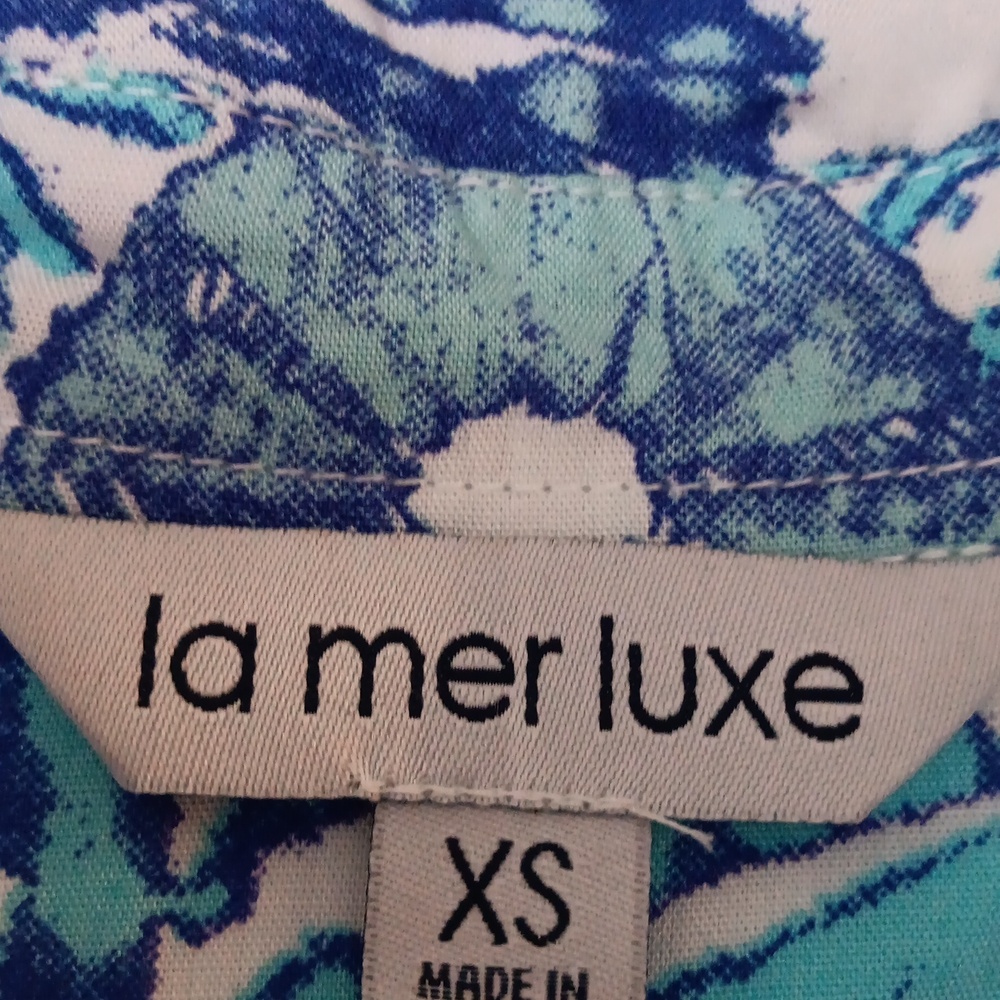 Blue Patterned Button-Front Maxi Dress - image 1